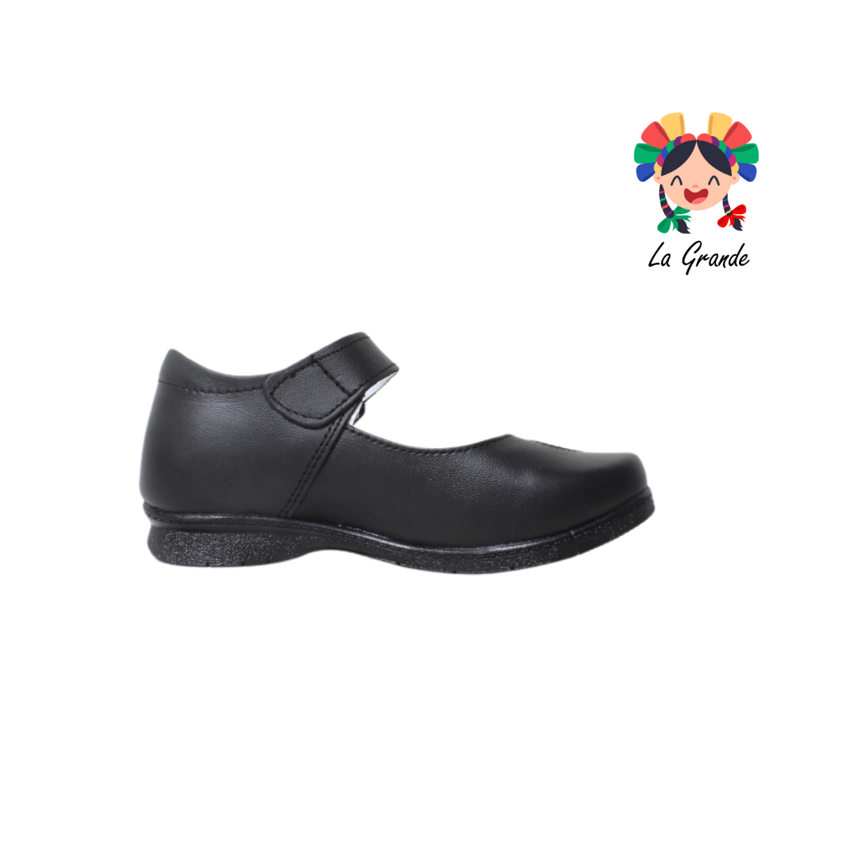 002 BRIANDA Negro zapato escolar para niña infantil