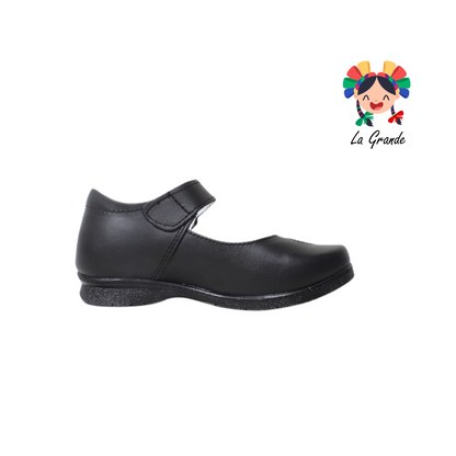 002 BRIANDA Negro zapato escolar para niña infantil