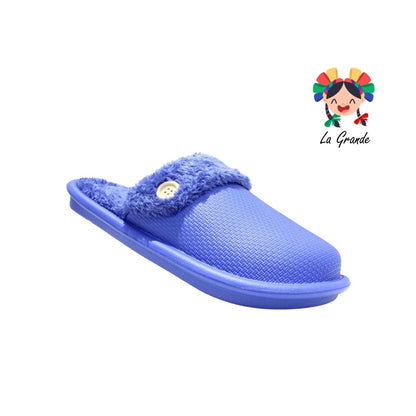 002 TIGRE Pantufla Sint Azul Rey Afelpada para Joven, Dama y Caballero