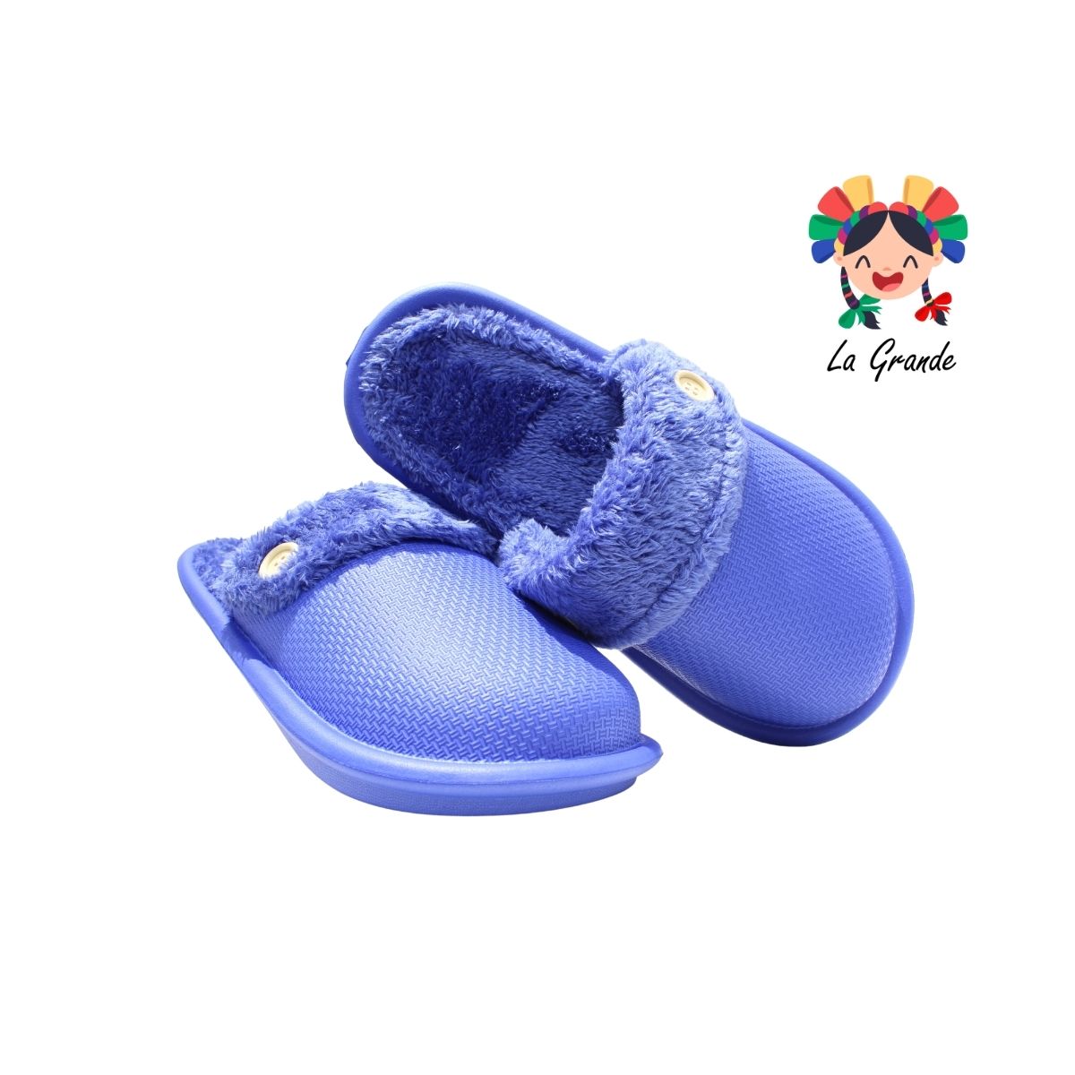 002 TIGRE Pantufla Sint Azul Rey Afelpada para Joven, Dama y Caballero