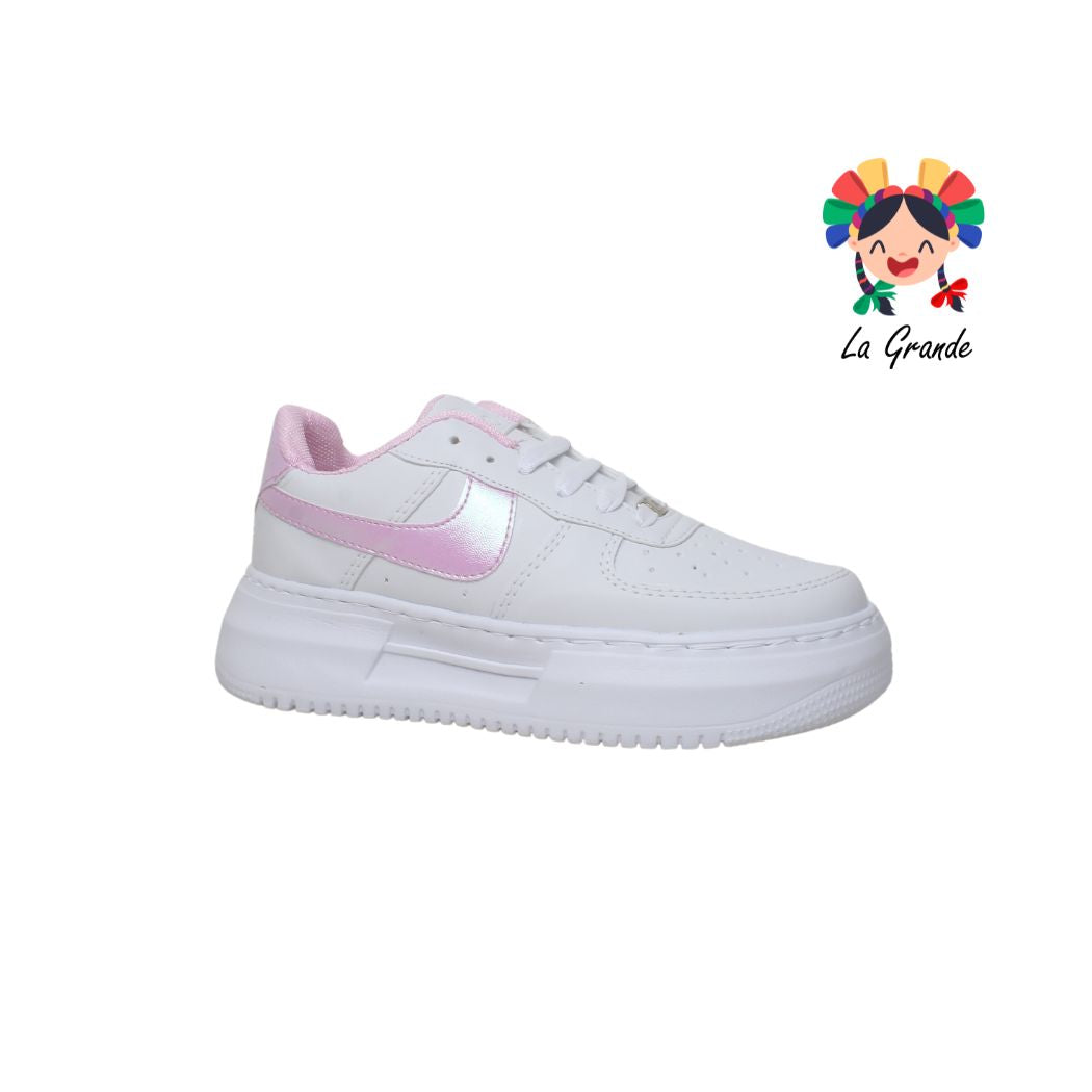 005 ROJO ARANDANO Blanco Rosa Tenis Sint Escolar choclo para Dama