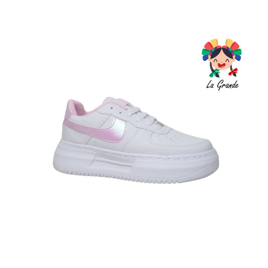 005 ROJO ARANDANO Blanco Rosa tenis choclo para Dama