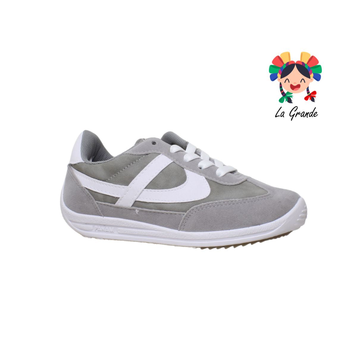 010838-PANAM Gris Textil Tenis Choclo para Dama,Joven y Caballero Nacional Original