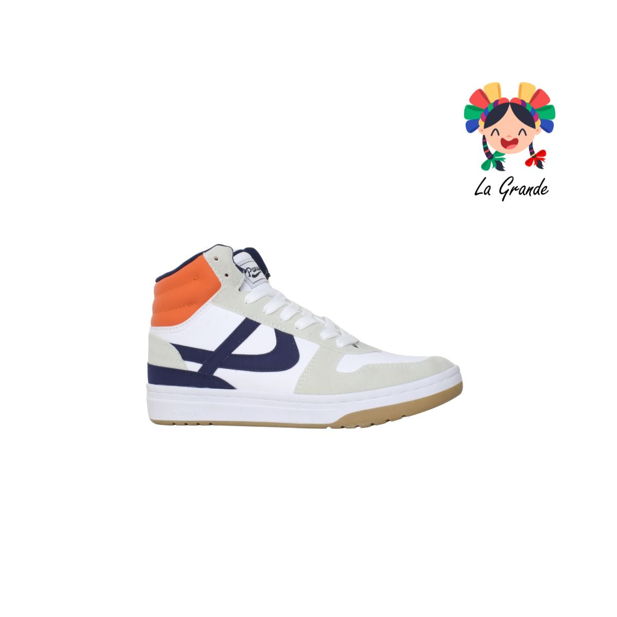 010870-PANAM Blanco Azul Sint Tenis Urbano Bota para Dama,Joven y Caballero Nacional Original