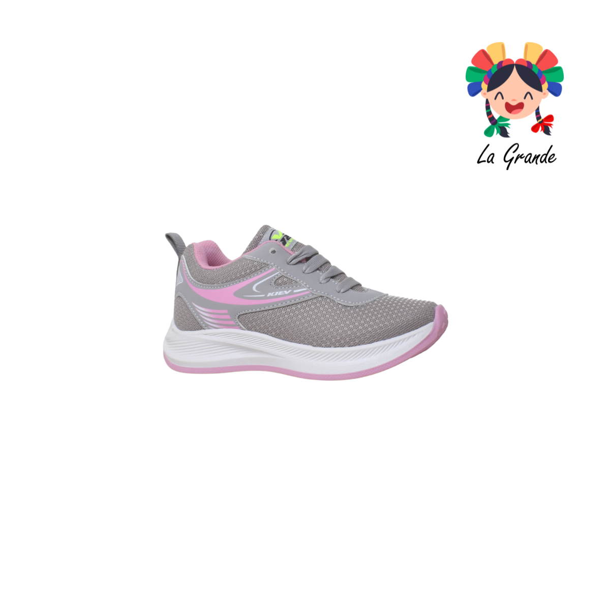 011 KIEV Gris Rosa Tenis Running Iñpara Niña