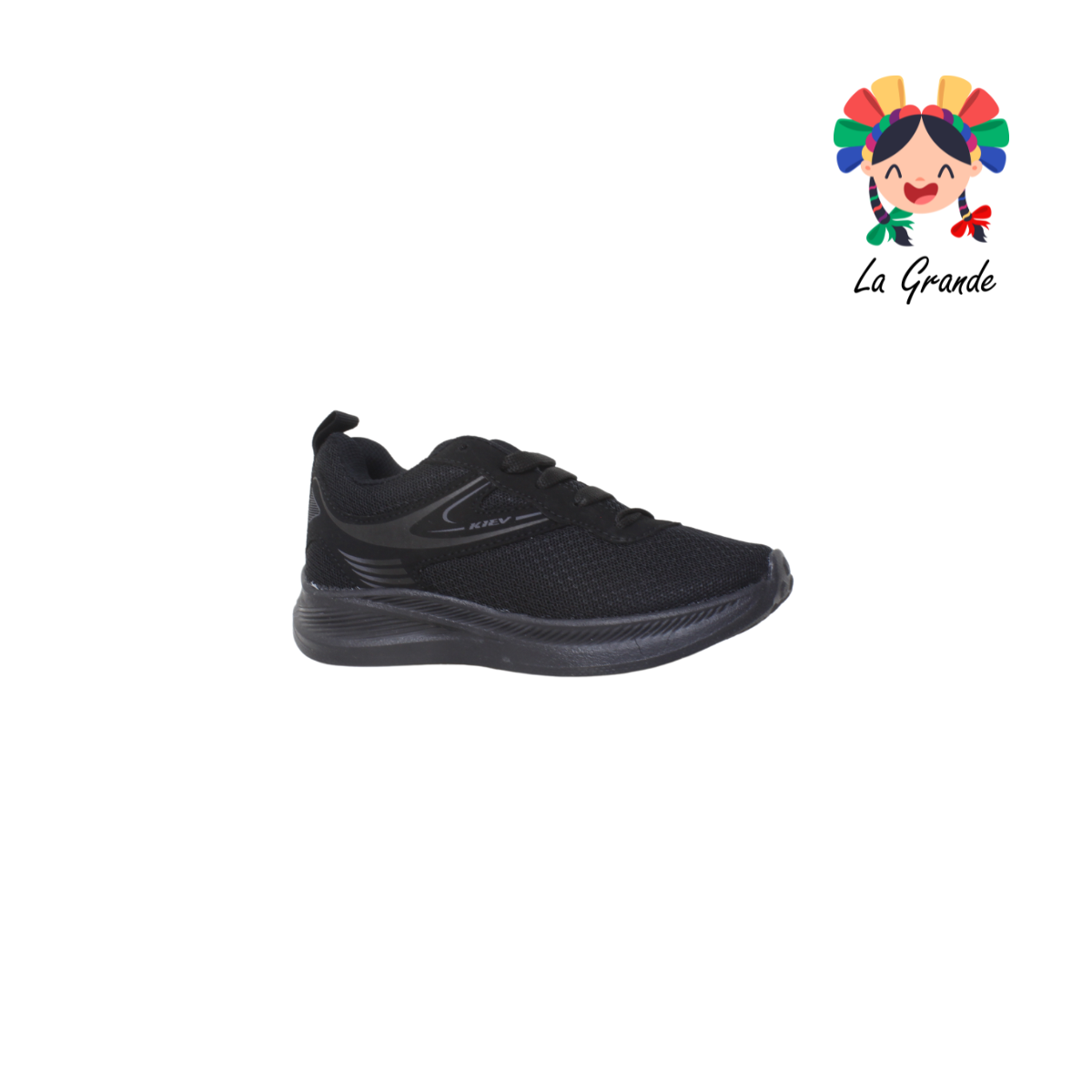 011 KIEV Negro Negro Tenis Running para Niña y Niño