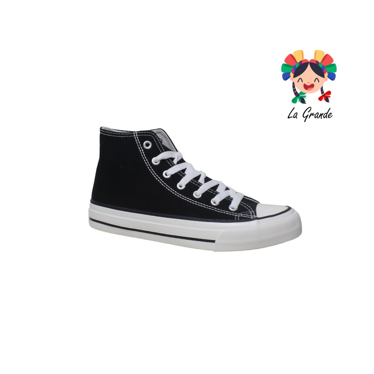 013 H DROF Negro Blanco Textil Tenis Bota para Niño,Niña,Dama,Joven y Caballero