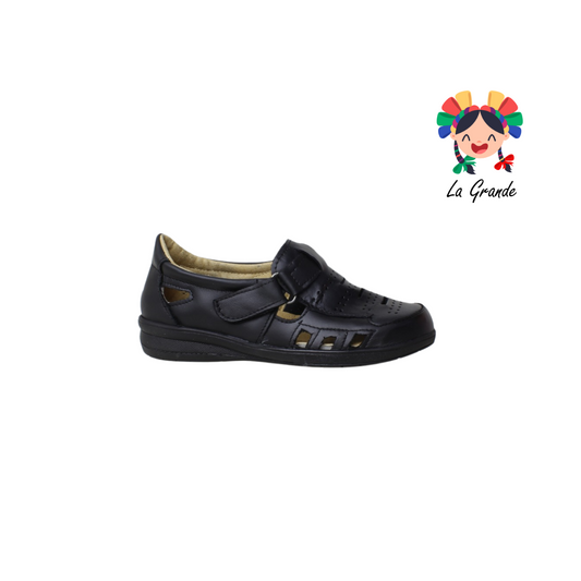 019 AMPARO negro huarache de piel para dama