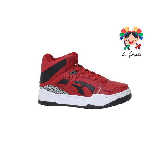 023-B HARMAN Rojo Negro tenis tipo bota para Joven