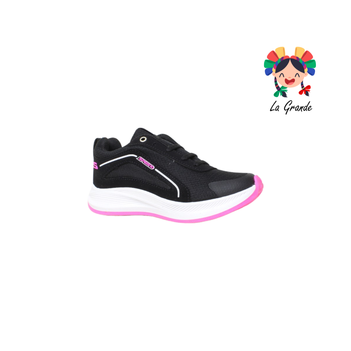 024 SPEIS-10 Negro Fucsia Tenis para Niña