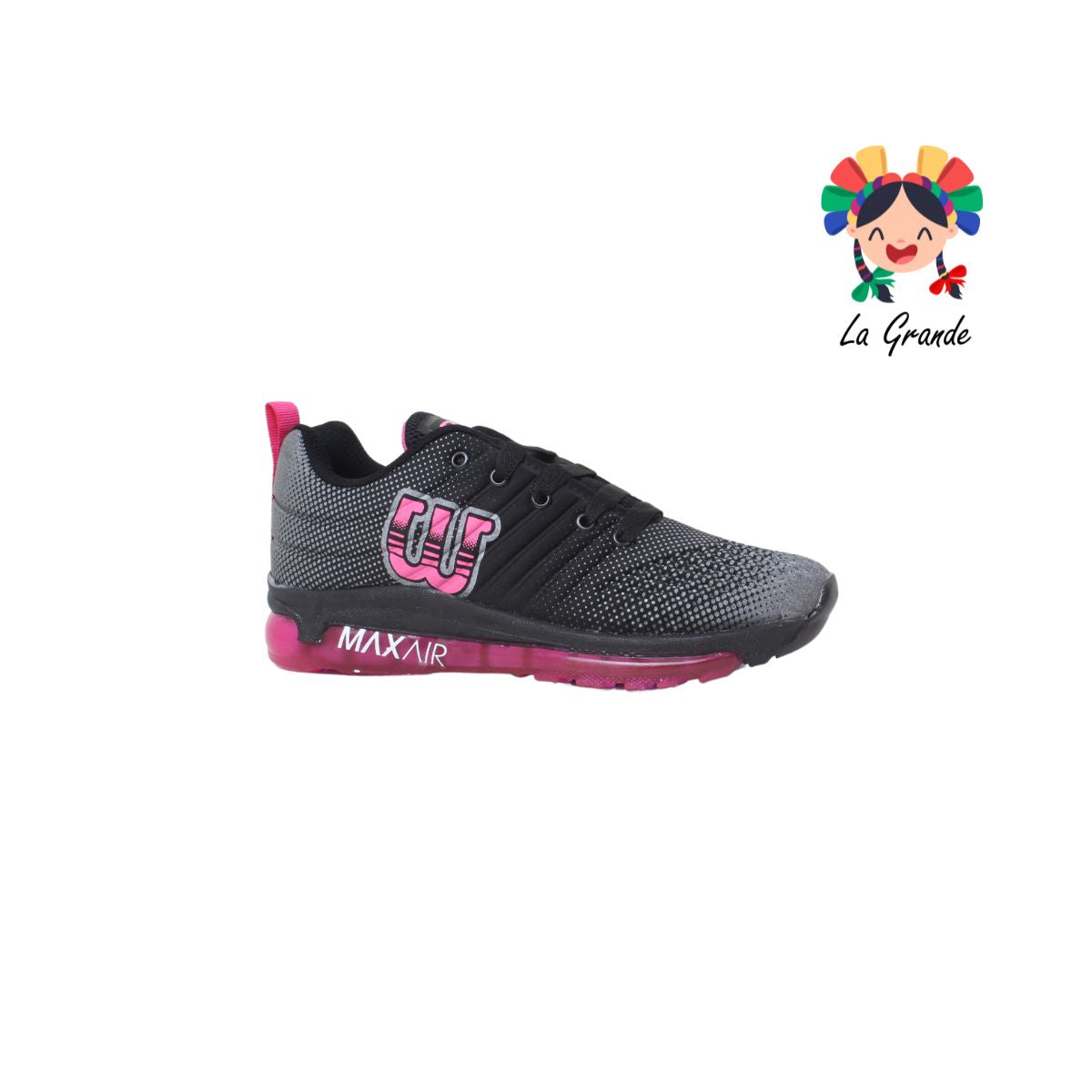 028 WISDOM Negro Fiusha Tenis Choclo para dama