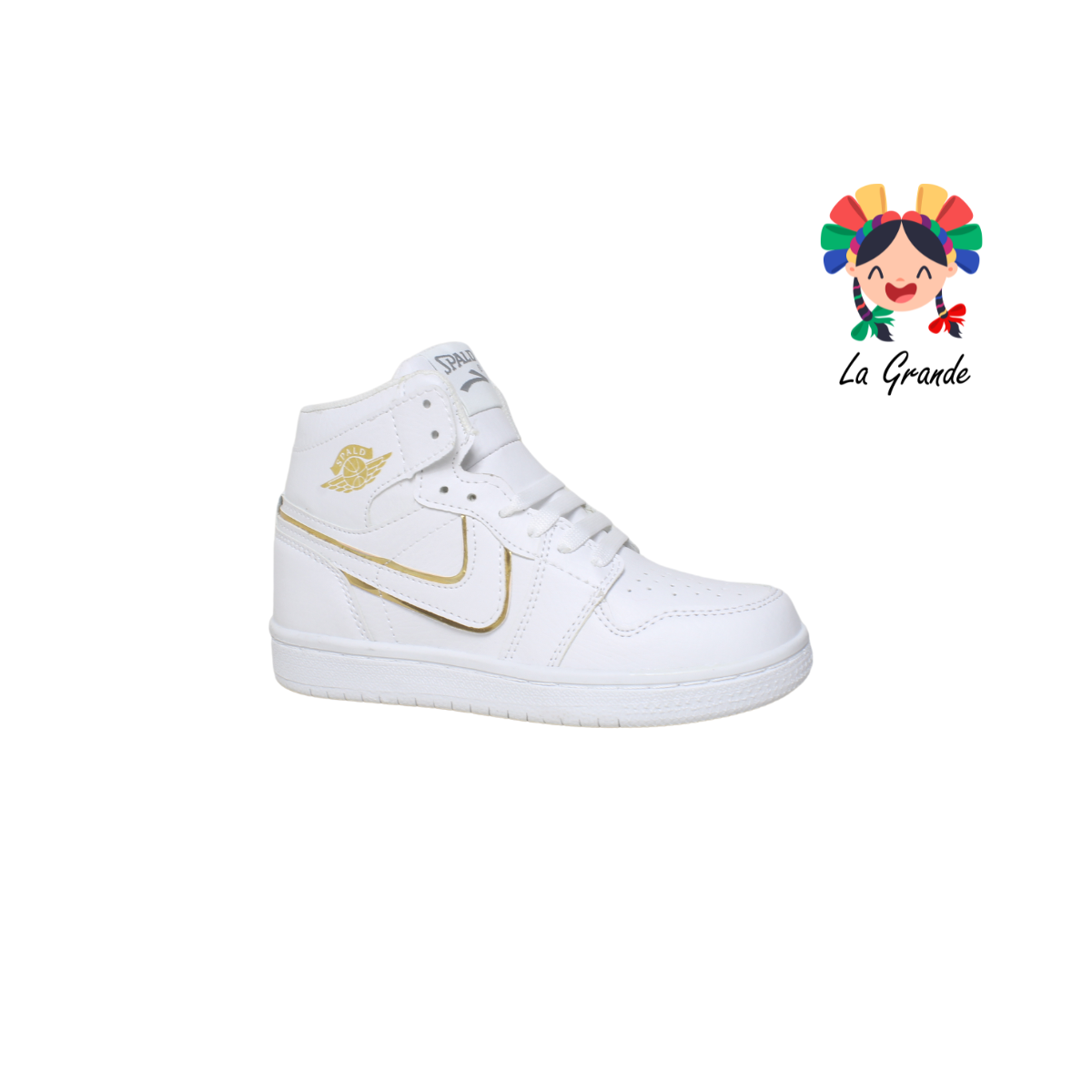 02 SPALD Blanco Oro tenis tipo bota infantil niña