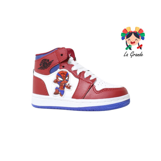 02 ARAÑA SPALD Rojo Blanco Sint tenis Casual de bota para Niño