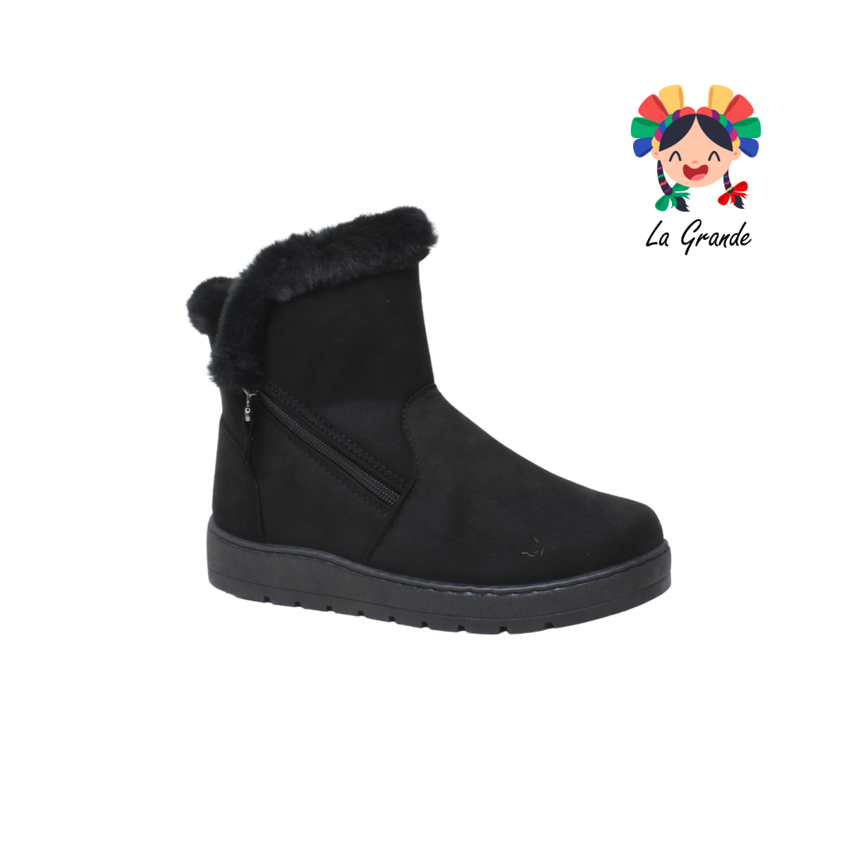 0301 SHOSH Negro Bota Afelpada para Dama