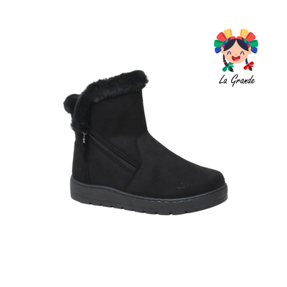 0301 SHOSH Negro Bota Afelpada para Dama