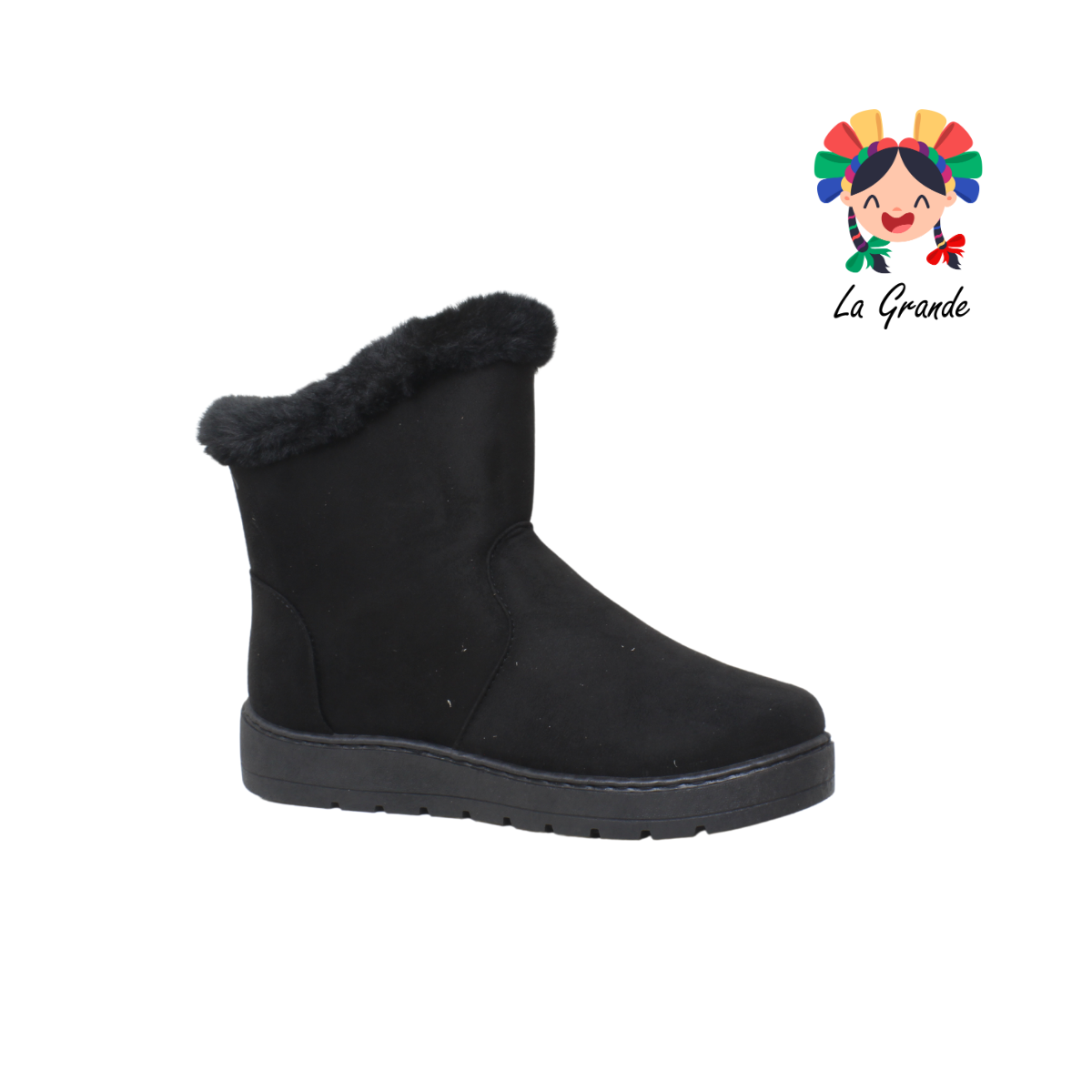 0301 SHOSH Negro Bota Afelpada para Dama