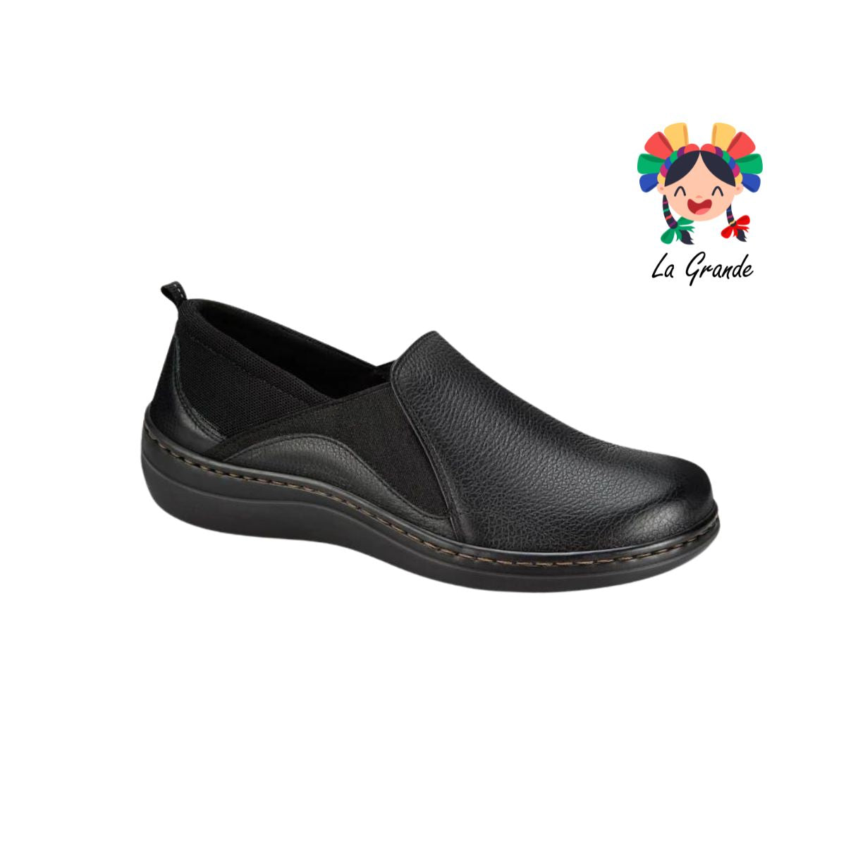 0303 FLEXI Negro zapato casual con elástico para dama