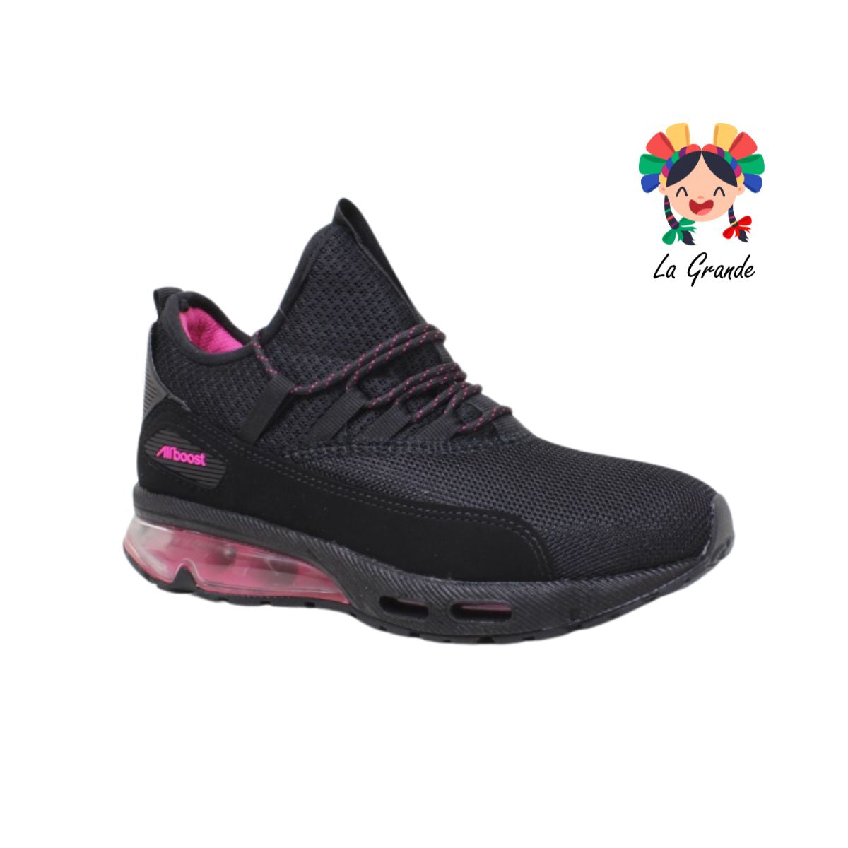 035 BOOST Negro Fiusha Sint tenis Deportivos para Dama