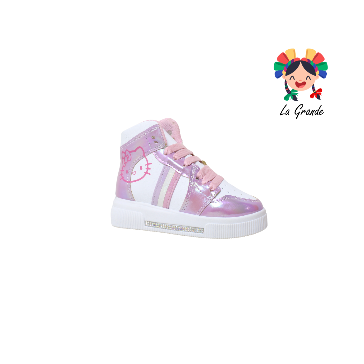 035 GABRIELA Morado Candy Sint Tenis Casual Bota para Niña