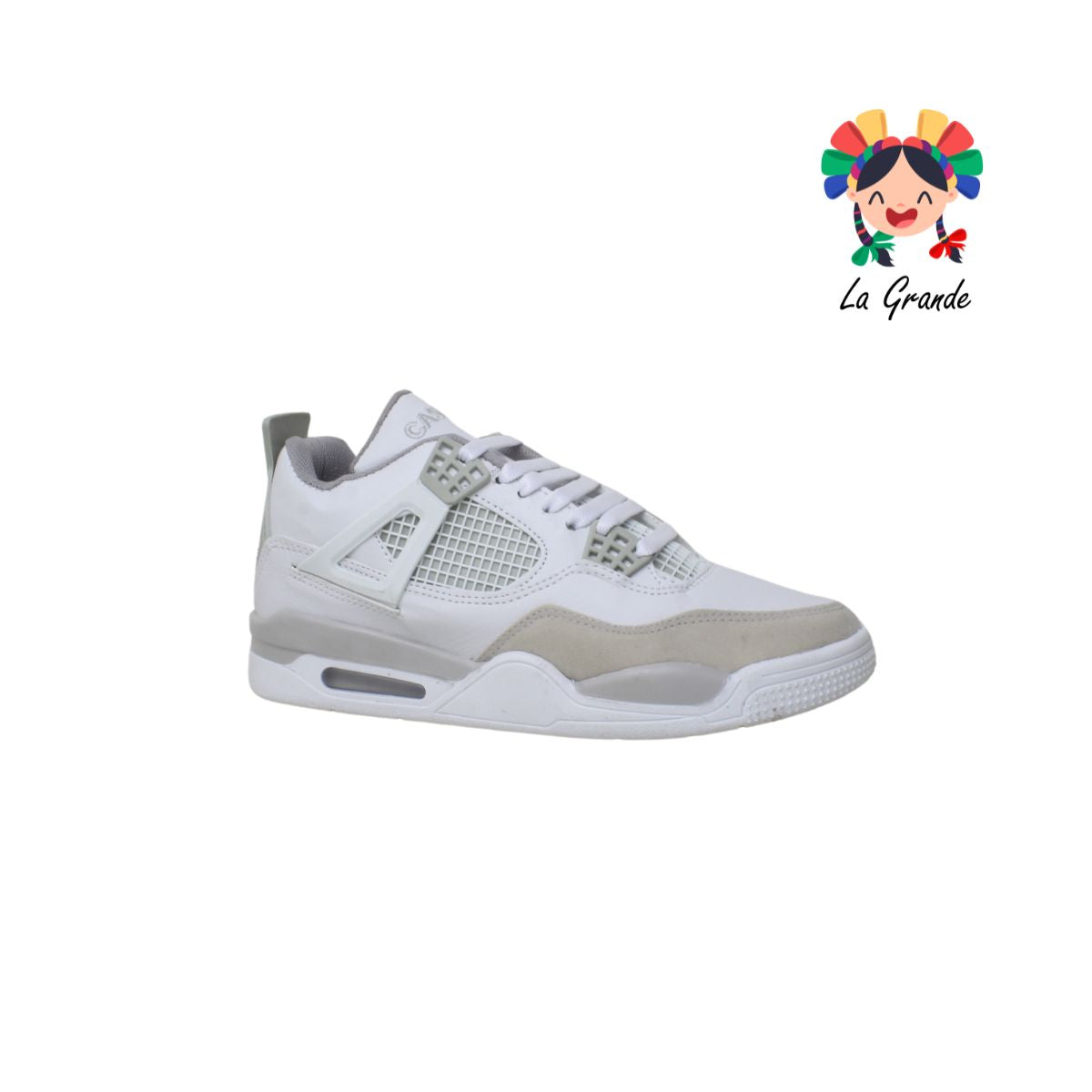 03 CASH ONE Blanco Gris Sint Tenis Bota Casual para Dama, Joven y Caballero