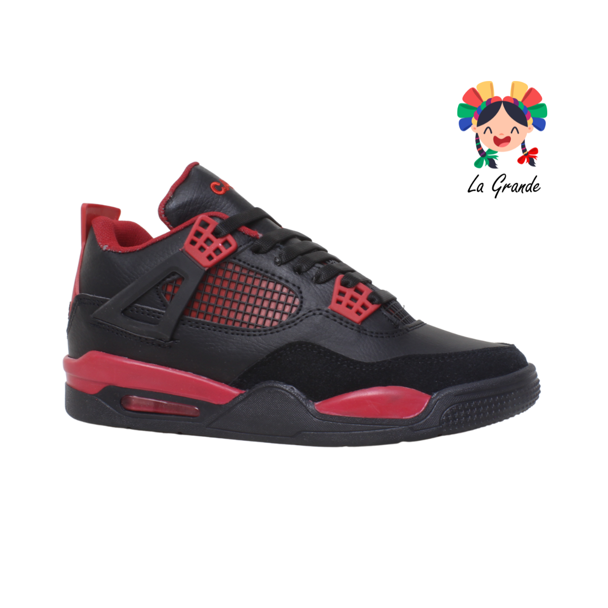 03 CASH ONE Negro Rojo Sint Tenis Casual para Caballero