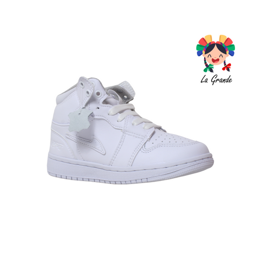 409 APT Blanco Blanco tenis tipo bota escolar para Niño y Caballero