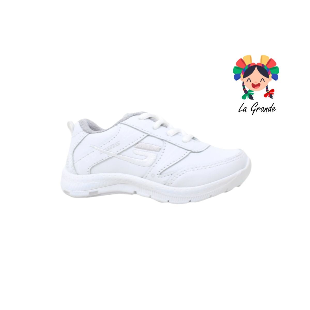 043 SUNS blanco tenis de piel escolar infantil, niño y niña