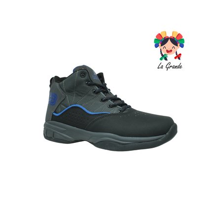 049G01 BOOST Negro Azul Sintético Tenis de Basquetbol para Caballero