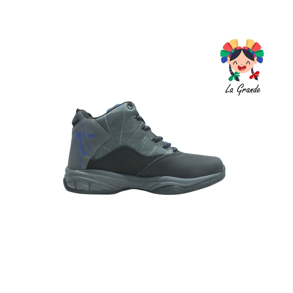 049G01 BOOST Negro Azul Sintético Tenis de Basquetbol para Caballero