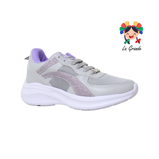 052 CAPIEL'SK Gris Lila Tenis Running para Dama