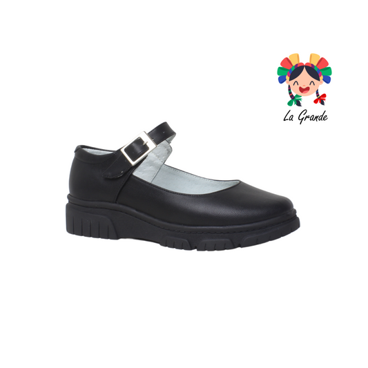 052 KARLA NICOLE Negro Cabra Zapato Escolar para jovencita y Dama