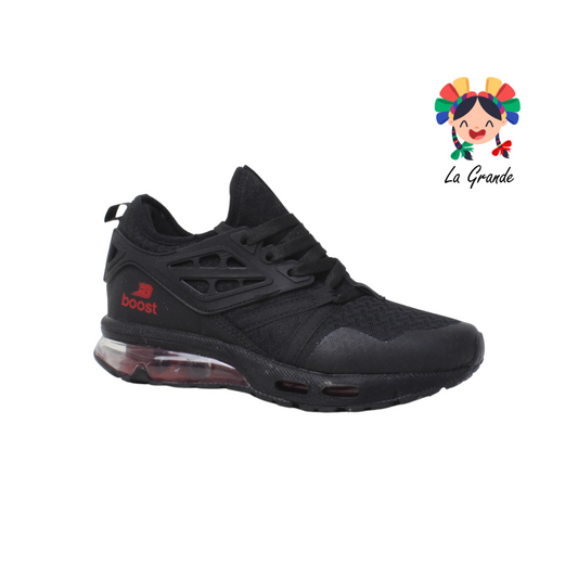 061 BOOST Negro Negro Rojo Tenis deportivo de válvula para Dama y Joven