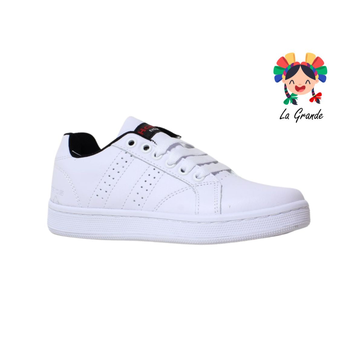 070 H-GROSS Blanco negro tenis choclo para dama y joven