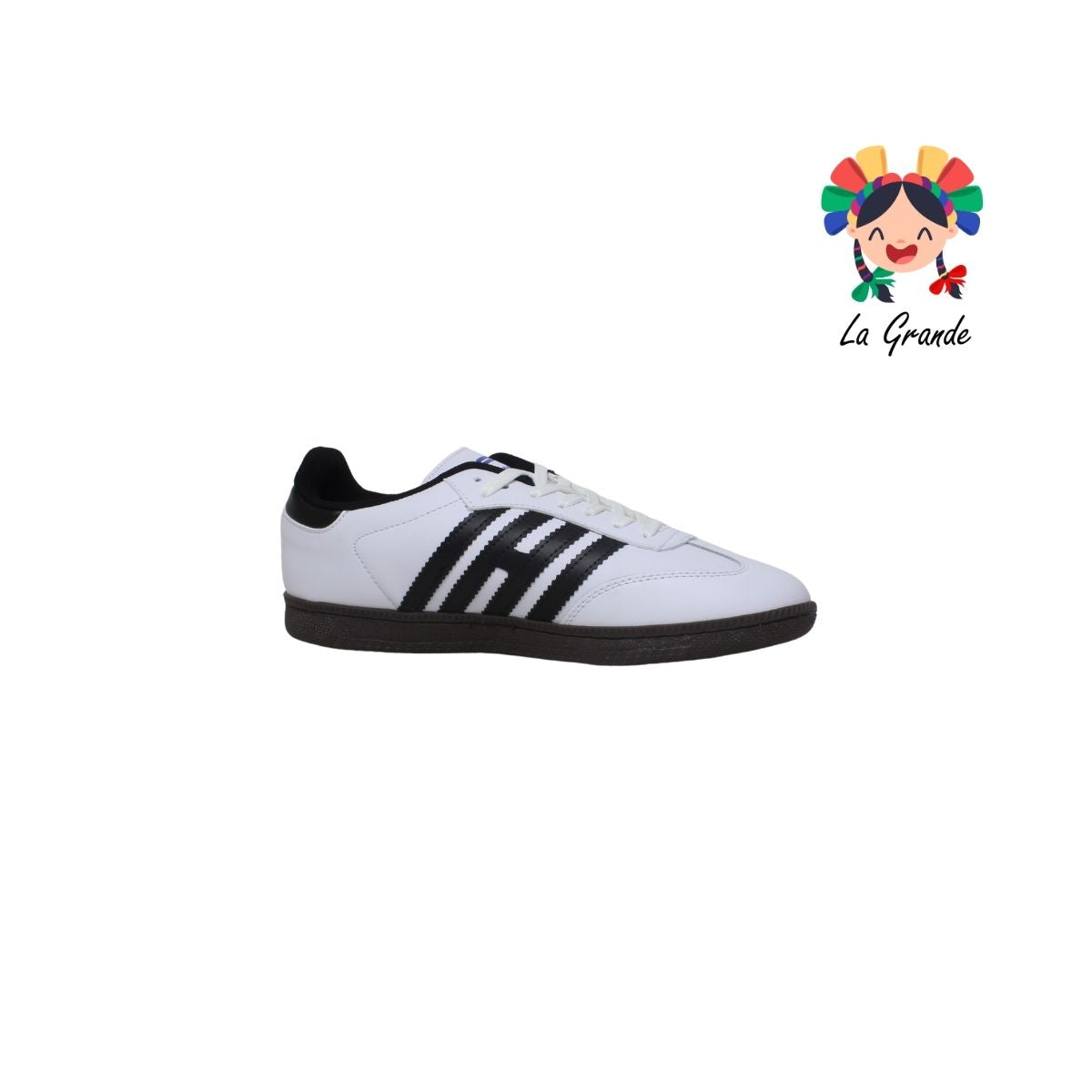 0927 APT Blanco Negro Piel Tenis Choclo Casual para Caballero