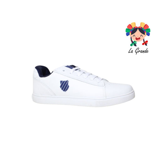 0F664140 K-SWISS Blanco Marino Piel Tenis Choclo Casual para Caballero