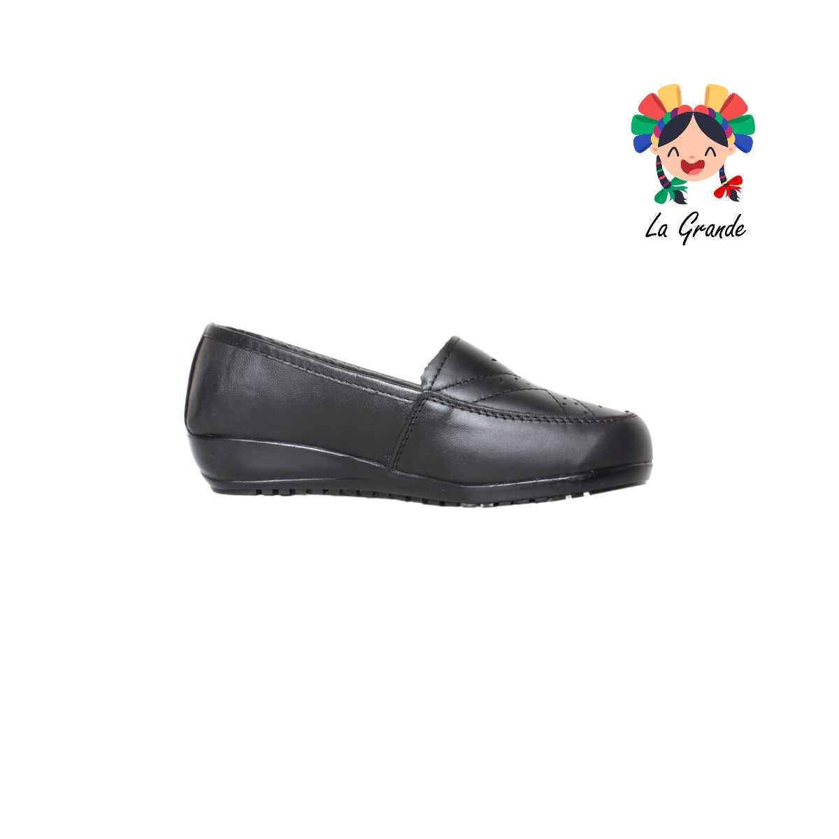 145 AMPARO Negro Piel Zapato Confort para Dama