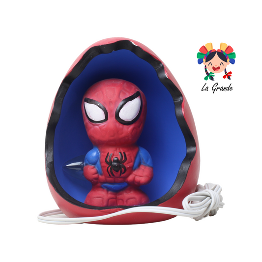 Spiderman Lámpara Artesanal Rojo