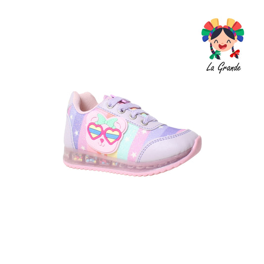 1000 PLAY COLORS Lila Osito Sintético Tenis Casuales para Niña