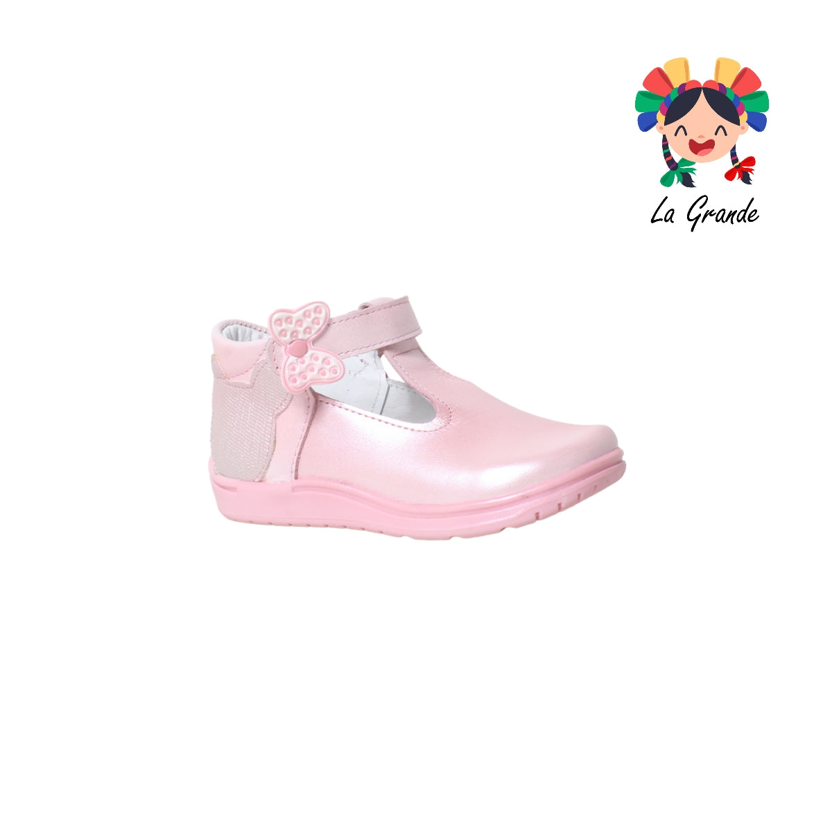 470 WIZZYZ Rosa Nacarado Piel Zapato tipo Bota Casual para Niña