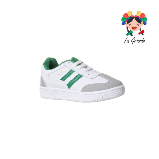 314 EL TRES Blanco Verde Tenis Choclo Casual para Niña y Niño