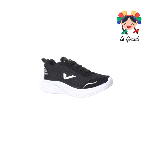 07 KIEV Negro Blanco Textil Tenis Running para Niña y Niño