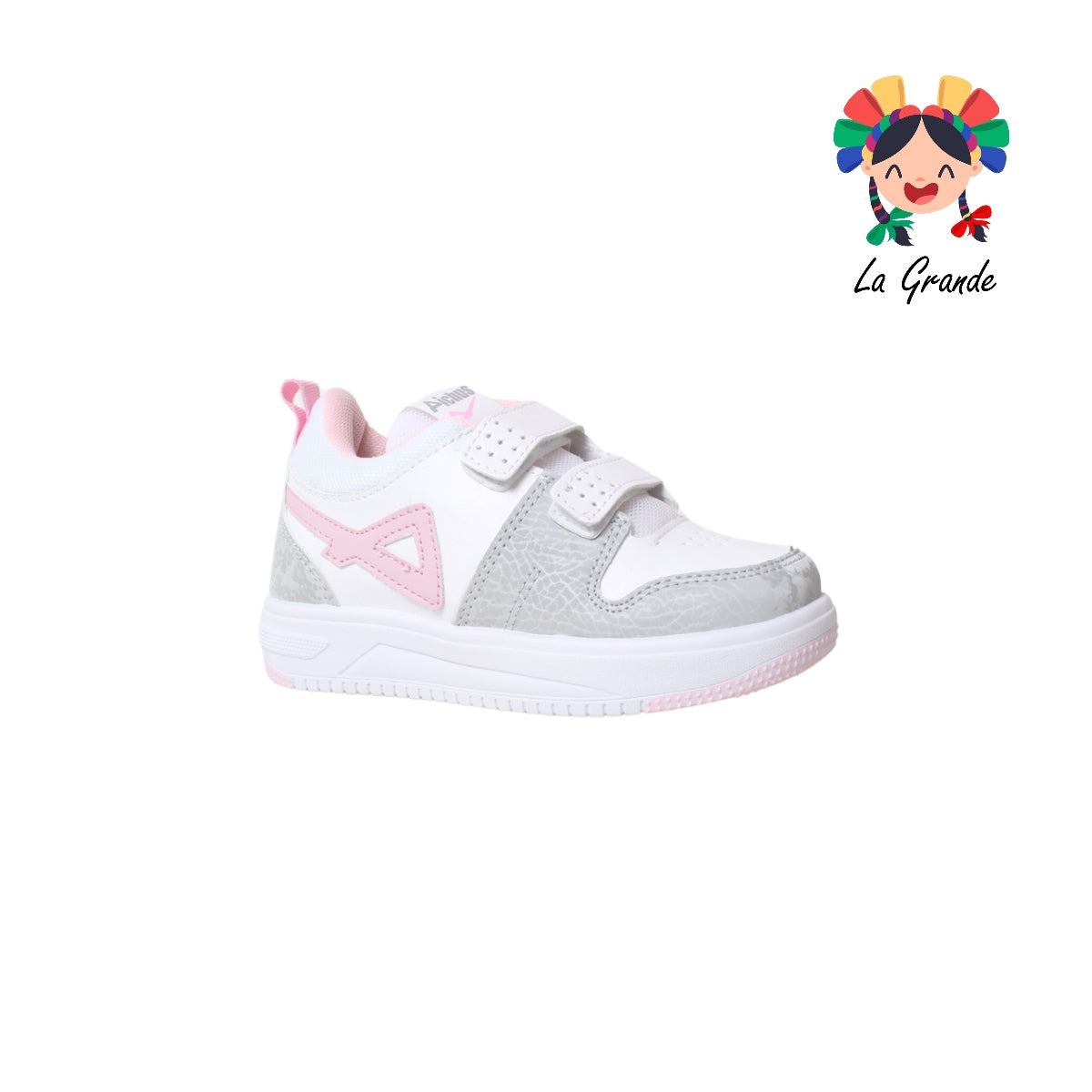 380 PICHUS Bco Gris Rosa Sint Tenis Choclo para Niña