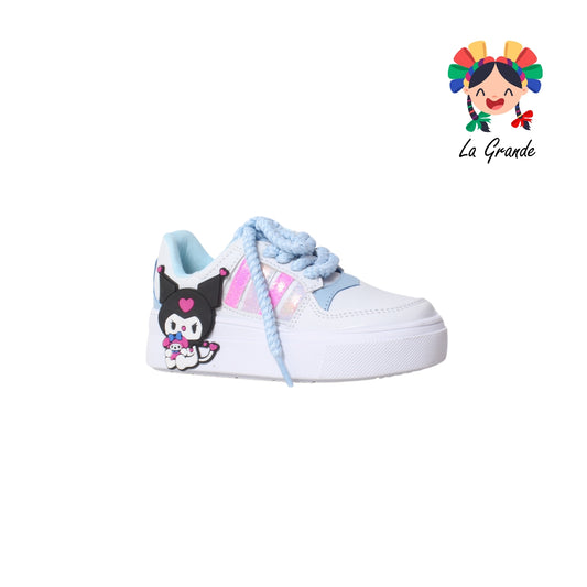 4500 FRIDAYS Blanco Cielo Sintético Tenis Choclo para Niña