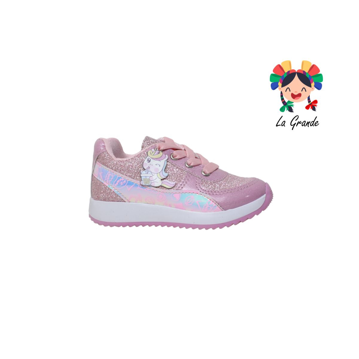 1013 UNICORNIO NIKKI FASHION Rosa Brillos Tenis para niña