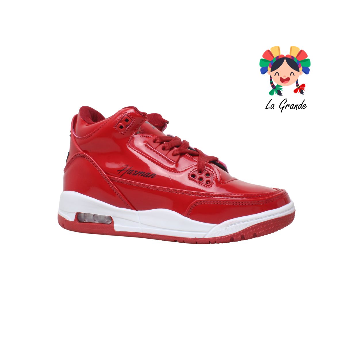 1020-C HARMAN Rojo Bco Rojo Sint Charol Tenis Urban Bota para Caballero