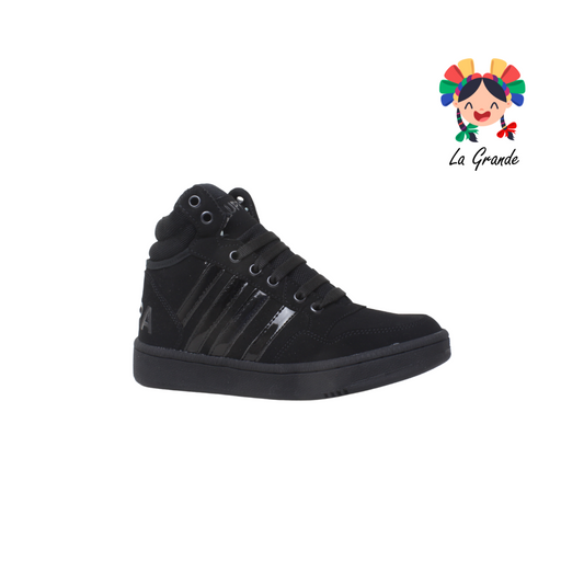 1020 CUPRA Negro Negro Nobuck Tenis tipo bota para Joven