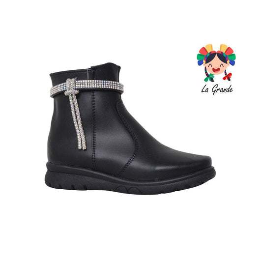 1025 ROCHART'S Negro Cabra bota corta Infantil para Niña