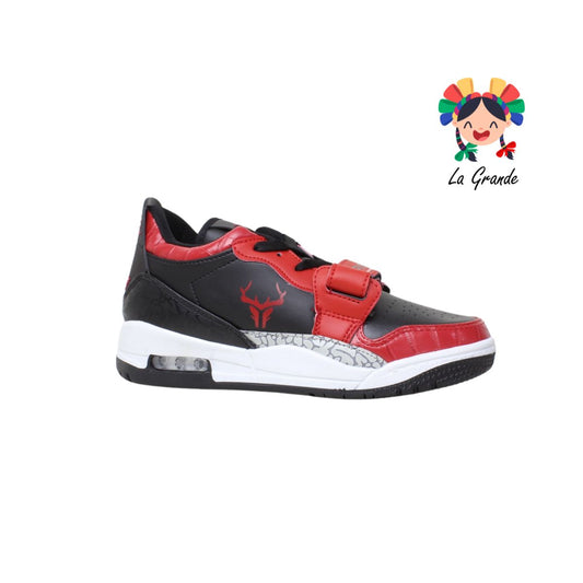 1031-C HARMAN Negro Rojo Sint Tenis Choclo Casual para Caballero