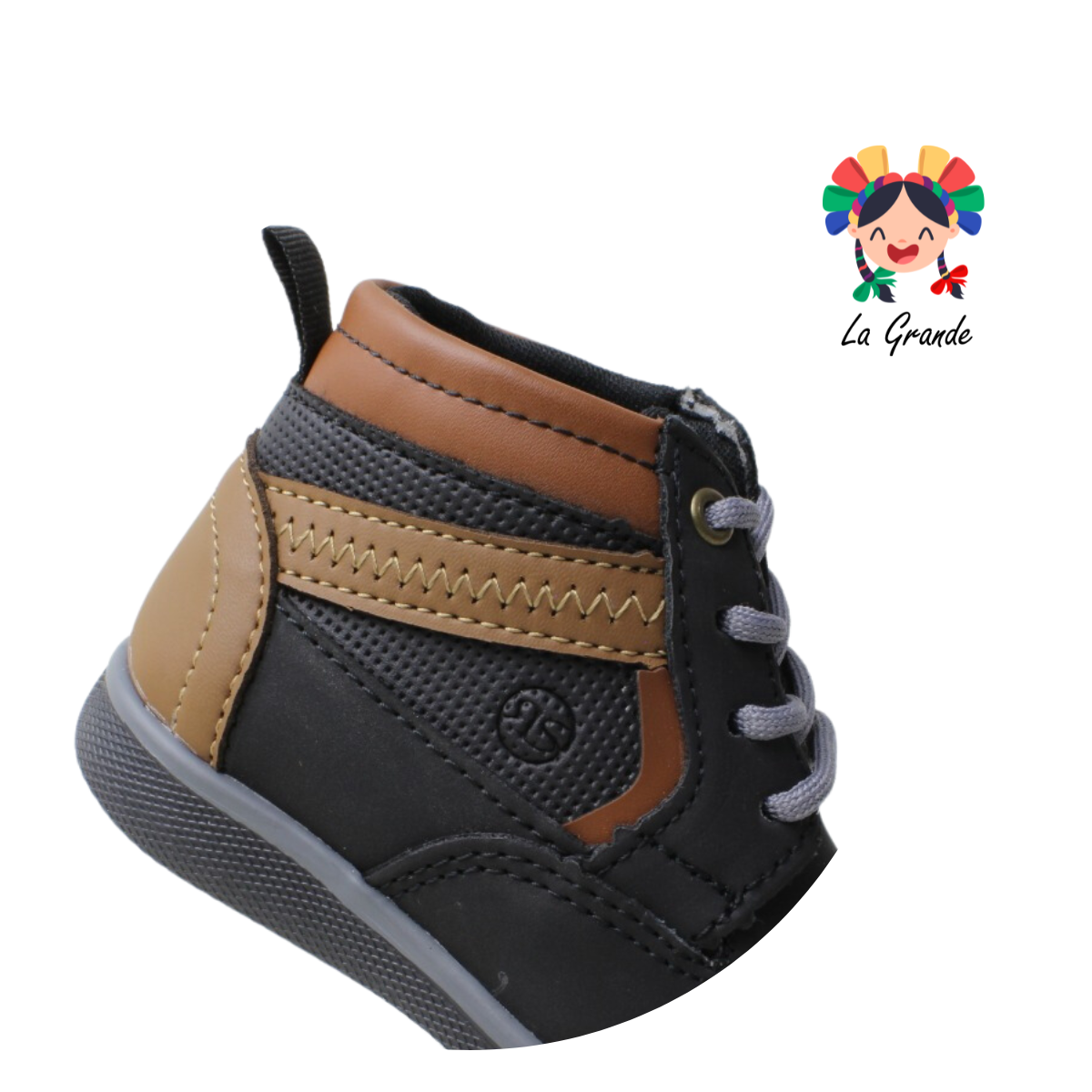 104 ECOLINE Negro Napa Zapatos Casual Bebe Niño