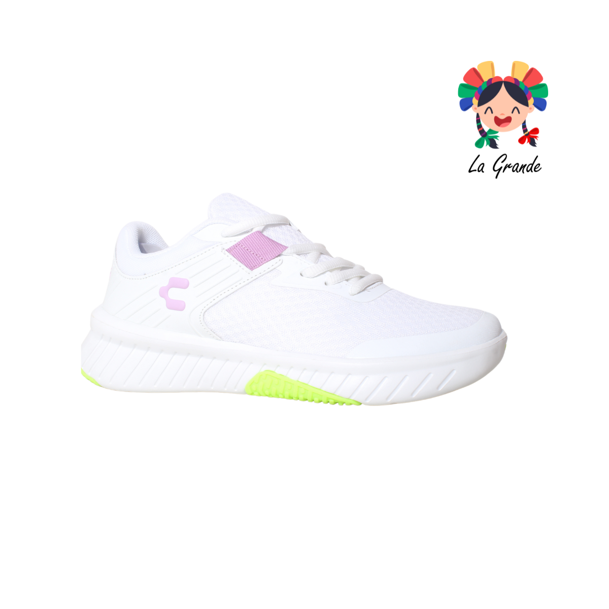 1059534 CHARLY Blanco Limon Tenis Deportivo para Dama